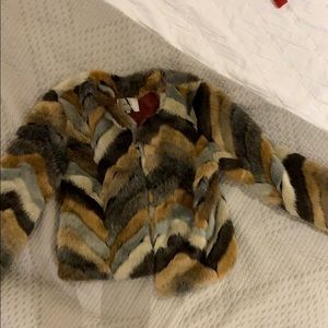 Anthropology faux fur jacket US S barely worn